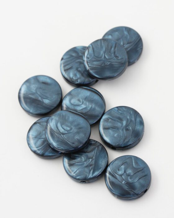 resin coin bead 20mm blue