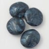 resin pod shape bead 32x28mm blue