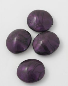resin pod shape bead 32x28mm purple