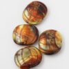 marbled resin bead 35x30mm amber