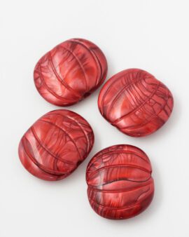 marbled resin bead 35x30mm red
