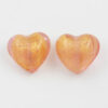 handmade glass heart gold leaf pink