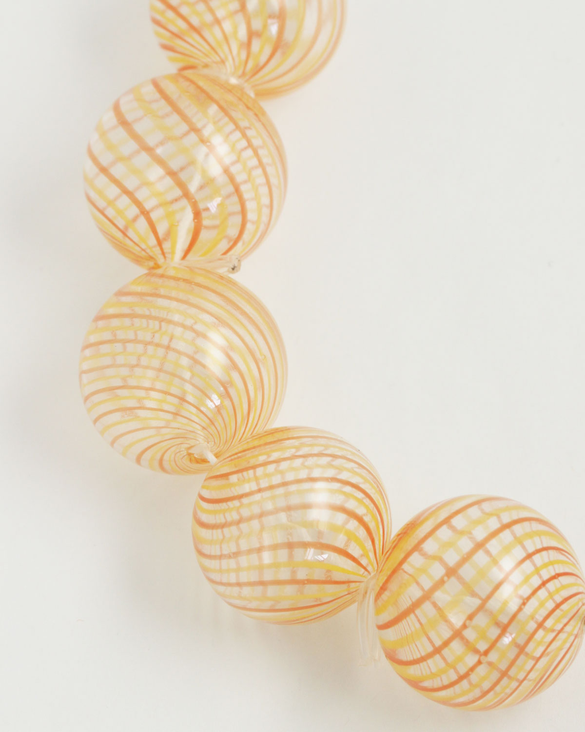 Mouth Blow Glass Hollow Round Bead 28mm yellow salmon on clear