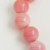Mouth Blow Glass Hollow Round Bead 28mm red on pink
