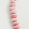 Mouth Blown Glass Rondelle 12x20mm red on pink