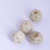 Handmade round dimpled glass beads 20mm Ivory