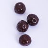 Handmade round dimpled glass beads 20mm Chocolate
