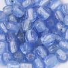 Handmade round creases glass beads 8-9mm Blue