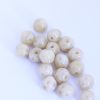 Handmade round dimpled glass beads 10-12mm Ivory