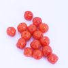 Handmade round dimpled glass beads 10-12mm Orange