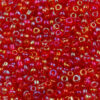Transparent iridescent seed bead red mix