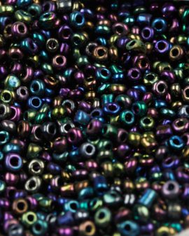 Opaque iridescent seed beads size 11 - Sold per pack, approx.23 gr