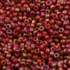 Opaque iridescent seed bead dark red