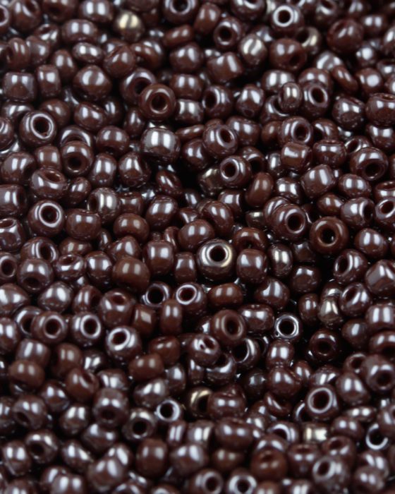 Opaque iridescent seed bead brown