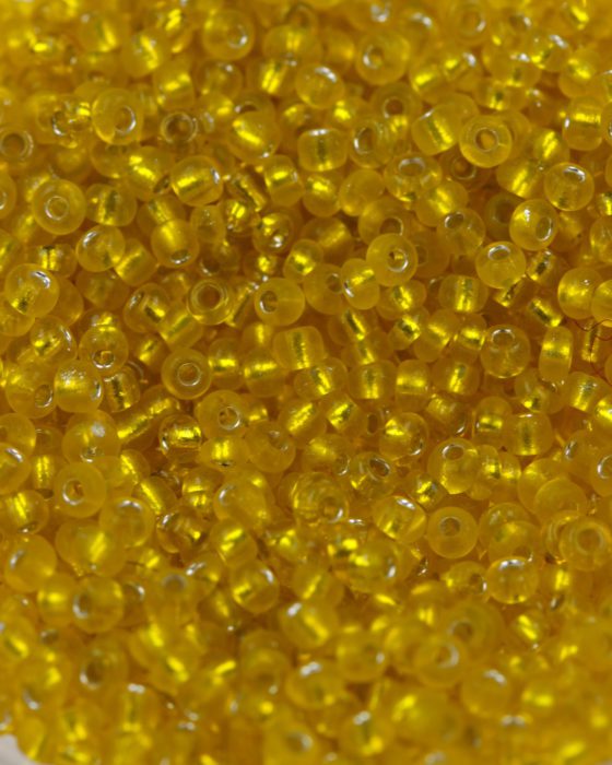silver lined seed bead size 11 electric yellow