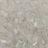 Transparent Bugle Beads approx. 2 mm Clear Iridescent