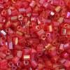 Bugle Beads 2 mm Opaque Red Iridescent