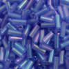 Bugle beads 4mm Blue Iridescent