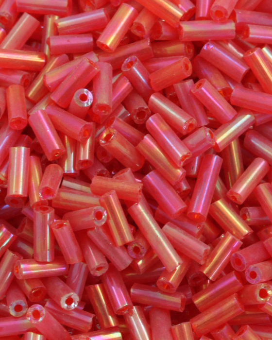 Bugle beads 4mm Light Red