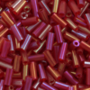 Bugle beads 4mm Red Iridescent