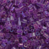 Transparent Bugle Beads approx. 2 mm Purple Iridescent