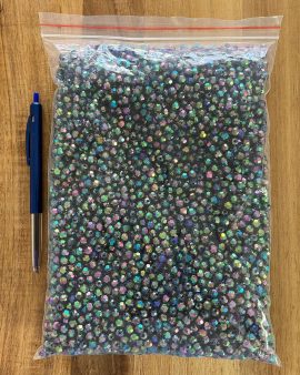 Faceted Round Plastic Beads 6mm. Paua