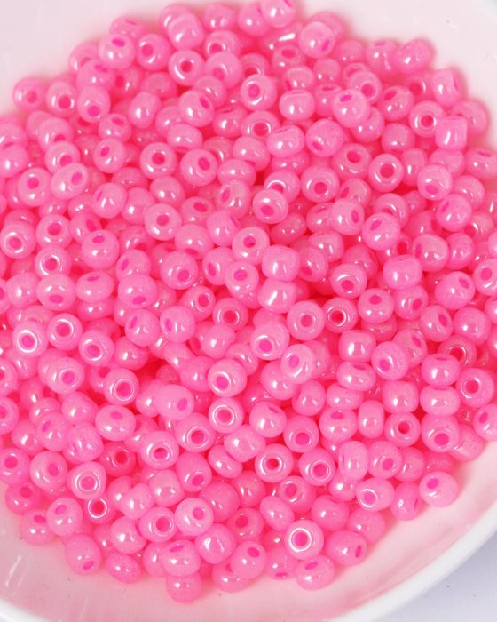 seed beads size 6 opaque PINK