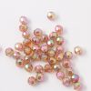 Faceted round plastic beads 9mm amber iridescent