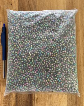 round plastic beads 5mm Paua