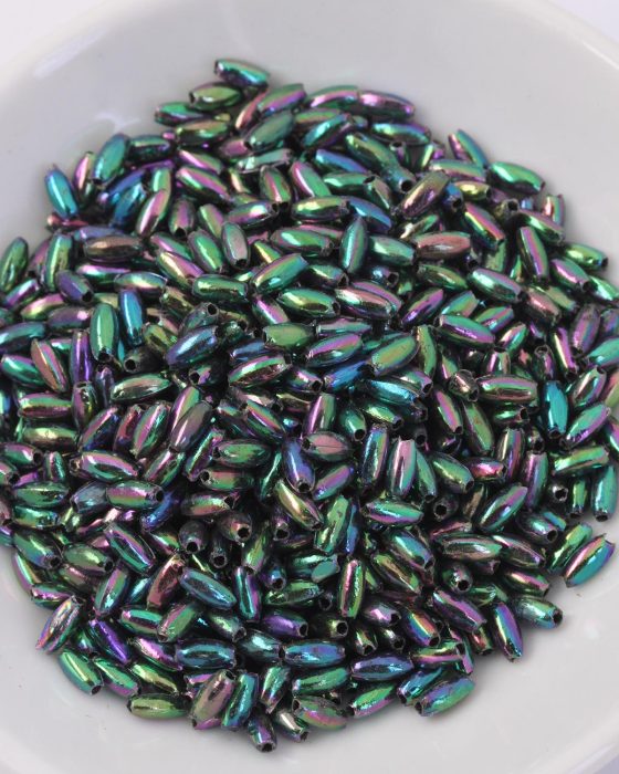 Plastic Rice Beads 3.5mm. Paua