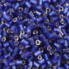 Bugle Beads 2mm Silver Lined Royal Blue