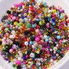 Seed beads mix bright colour and sizes