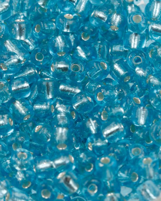 Silver lined Seed beads size 6 turquoise