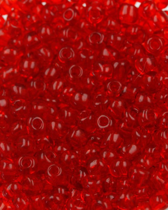Seed beads size 6 transparent red