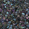 Transparent Bugle Beads approx. 2 mm Paua Iridescent