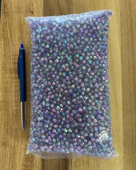 Faceted Round Plastic Beads 6mm. Purple