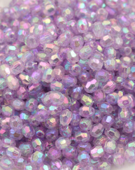 Plastic faceted round beads 3.5mm Purple