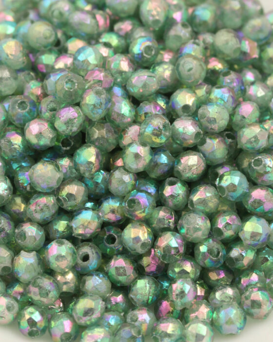 Plastic faceted round beads 3.5mm Light green