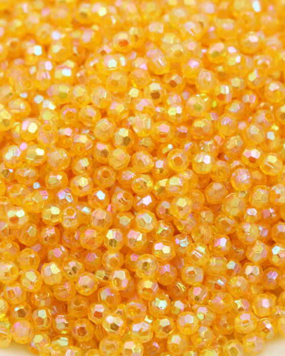 Plastic faceted round beads 3.5mm Orange