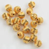 Hollow fluted metal bead 10mm gold