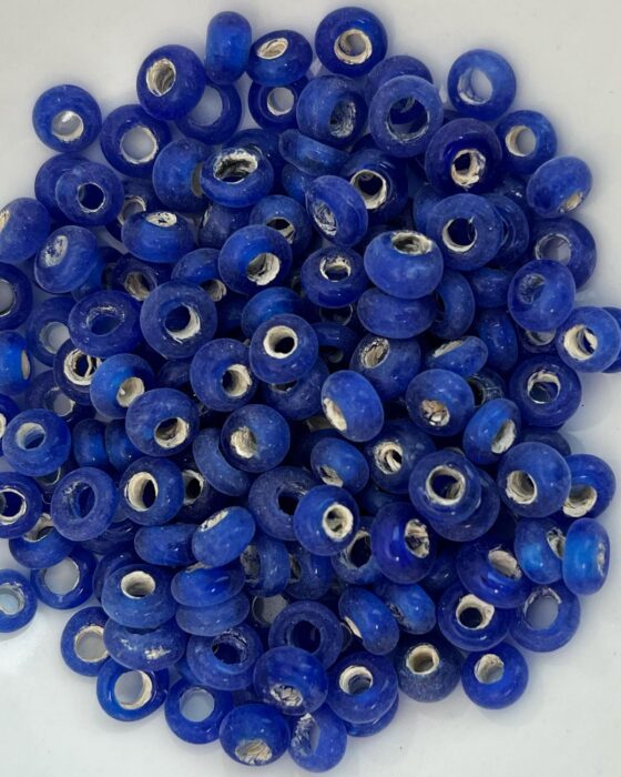 Glass rondelle 3x6.5mm navy blue