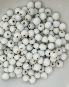 Round glass beads 5-6mm white