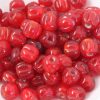Handmade round creases glass beads 8-9mm Red