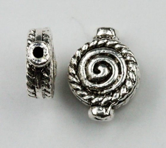 Metal bead with relief pattern - Sold by the pack , 10 pieces per pack