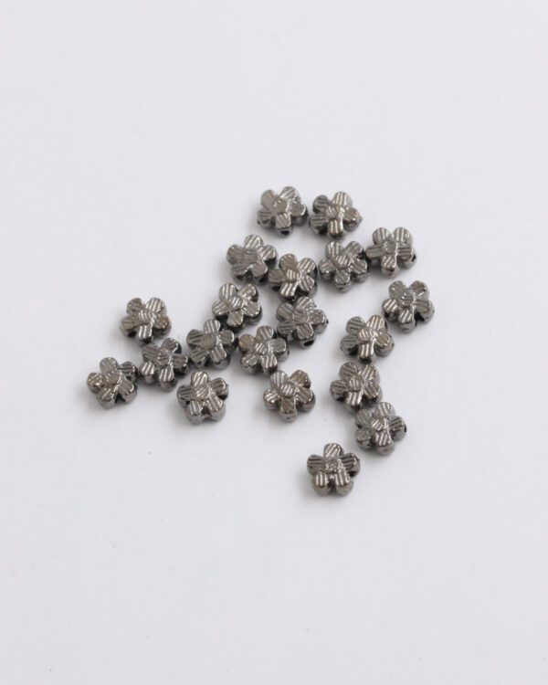 Metal flower beads 4x6mm black