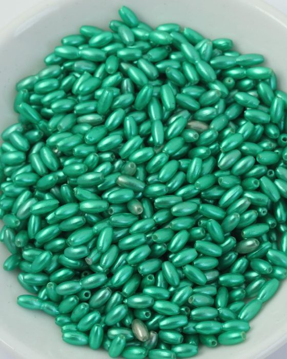 Plastic Rice Beads 3.5mm. Christmas Green