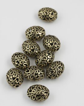 metal hollow filigree bead17x21mm antique brass