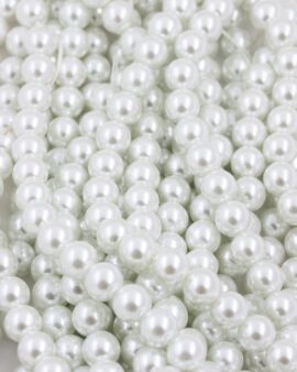 glass pearls 10mm white