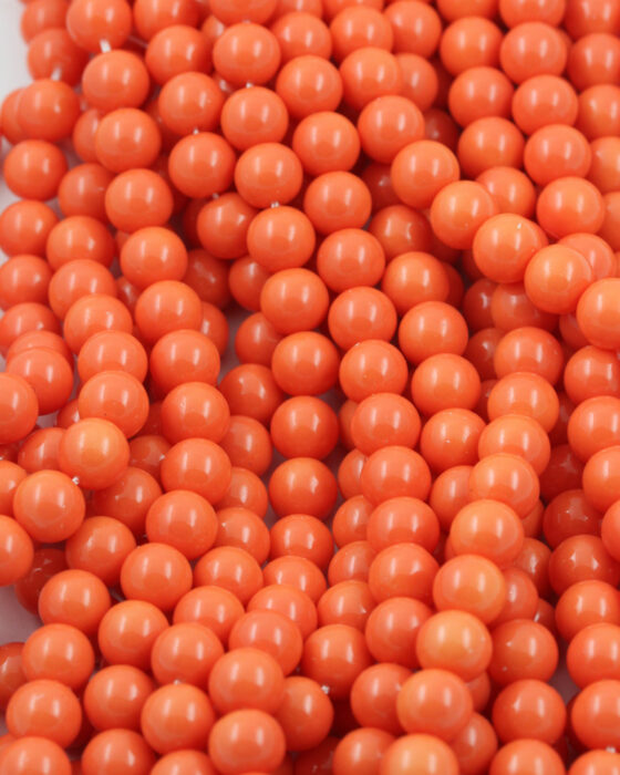 Imitation glass pearls 8 mm orange