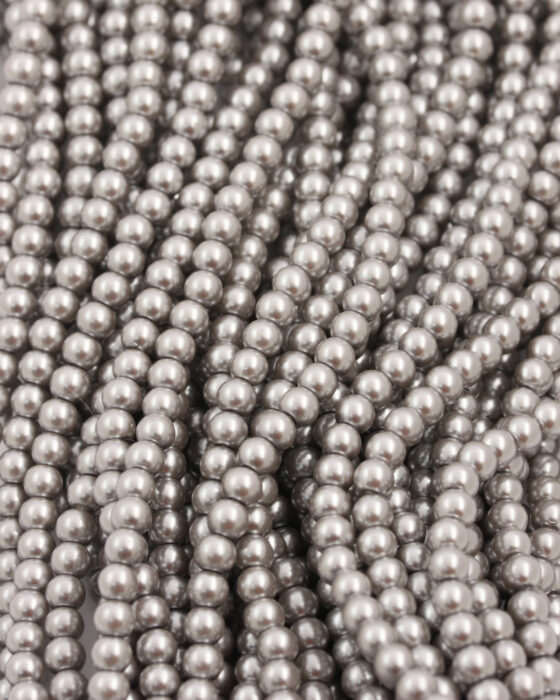 Glass pearls 4mm Light Grey